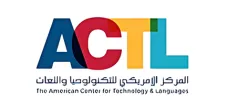 Digital Hub Core company logo featuring bold “ACTL” lettering in blue, red, gold, and teal with Arabic and English text reading “The American Center for Technology & Languages,” representing a professional digital marketing and technology services brand.