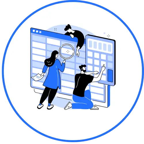 Google Performance Max campaign setup illustration featuring search, display, shopping, and discovery ads connected through automated PPC optimization and cross-channel advertising.