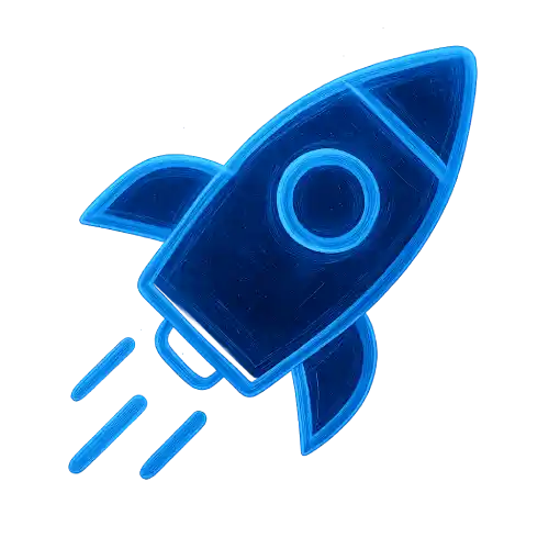 Rocket icon symbolizing SEO growth, website ranking improvement, and digital marketing performance boost